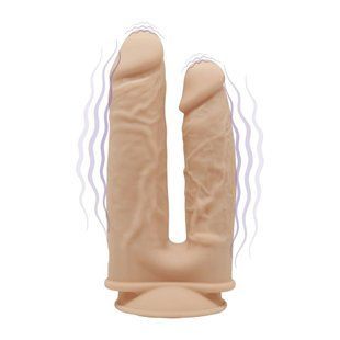 Фаллоимитатор двойной с вибрацией SilexD Double Gusto Flesh Motor (Model 1 size 8" & 7"), двухслойны реальная фотография