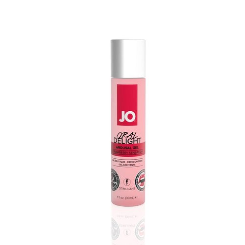 Гель для оральных ласк System JO Oral Delight - Strawberry Sensation (30 мл), эффект холод-тепло реальная фотография