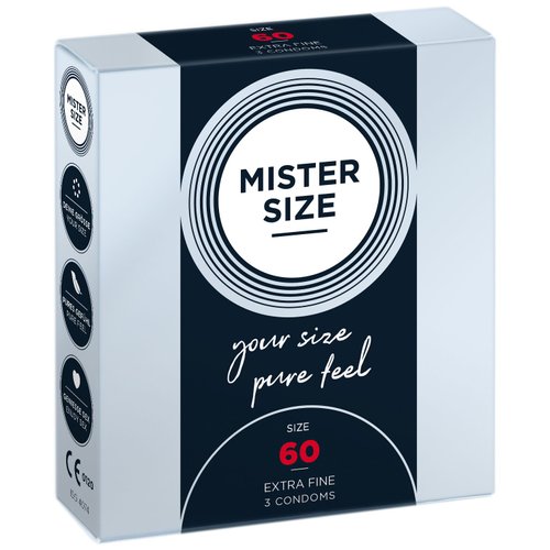 Презервативи Mister Size - pure feel - 60 (3 condoms), товщина 0,05 мм жива фотографія