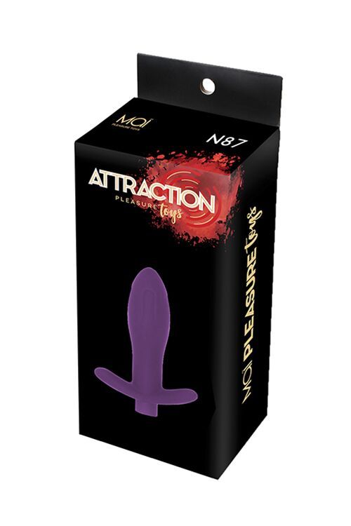 Анальная пробка с вибрацией MAI Attraction Toys №87 Purple перезаряжаемая, длина 11см, диаметр 3,5см реальная фотография