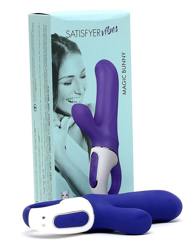 Мощный вибратор-кролик Satisfyer Vibes Magic Bunny, два мотора, литой силикон, 12 режимов работы реальная фотография