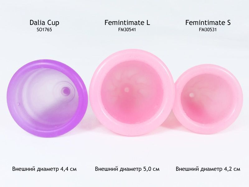 Менструальна чаша Femintimate Eve Cup розмір L з переносним душем, діаметр 3,8 см жива фотографія