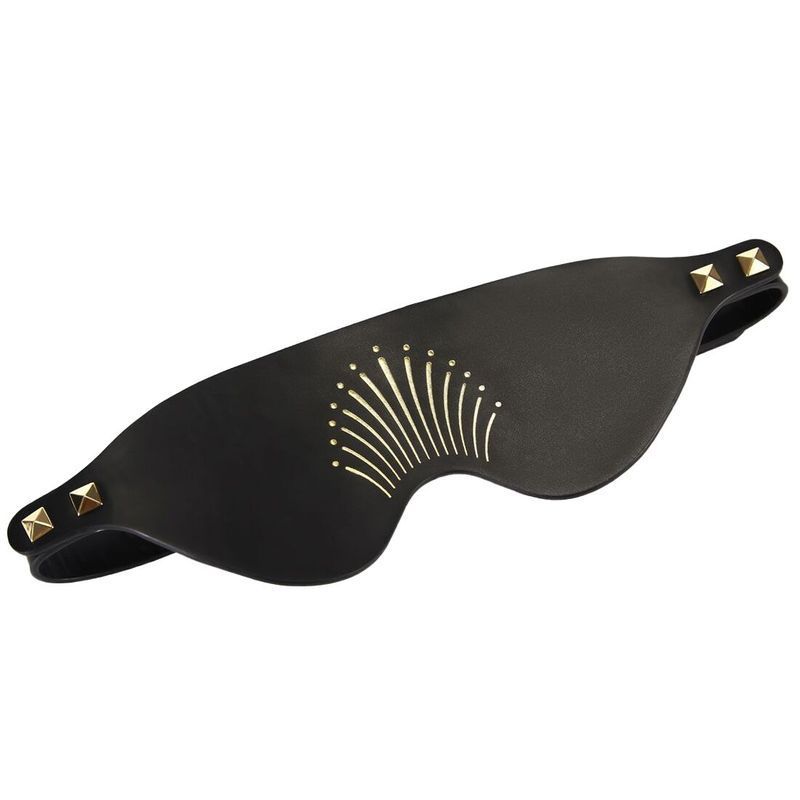 Роскошная маска на глаза Zalo Blindfolds Black, натуральная кожа реальная фотография
