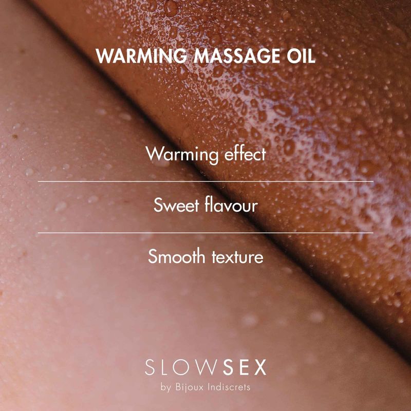 Разогревающее съедобное массажное масло Bijoux Indiscrets Slow Sex Warming massage oil реальная фотография