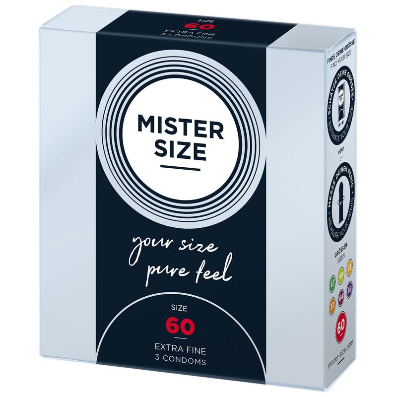 Презервативи Mister Size - pure feel - 60 (3 condoms), товщина 0,05 мм жива фотографія