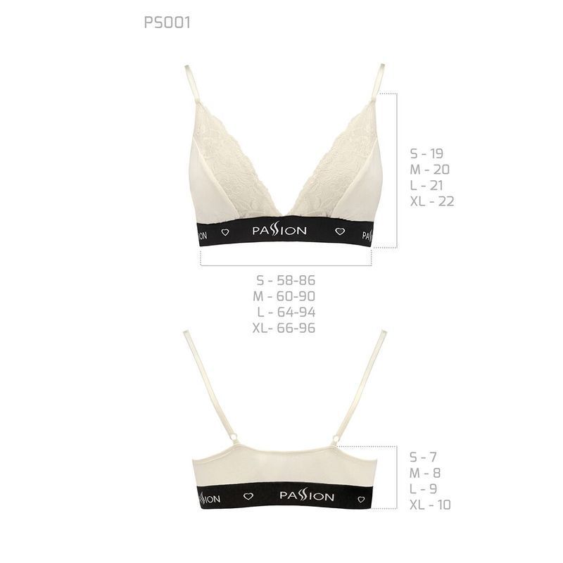 Эластичный топ с кружевом Passion PS001 TOP XL, ecru реальная фотография