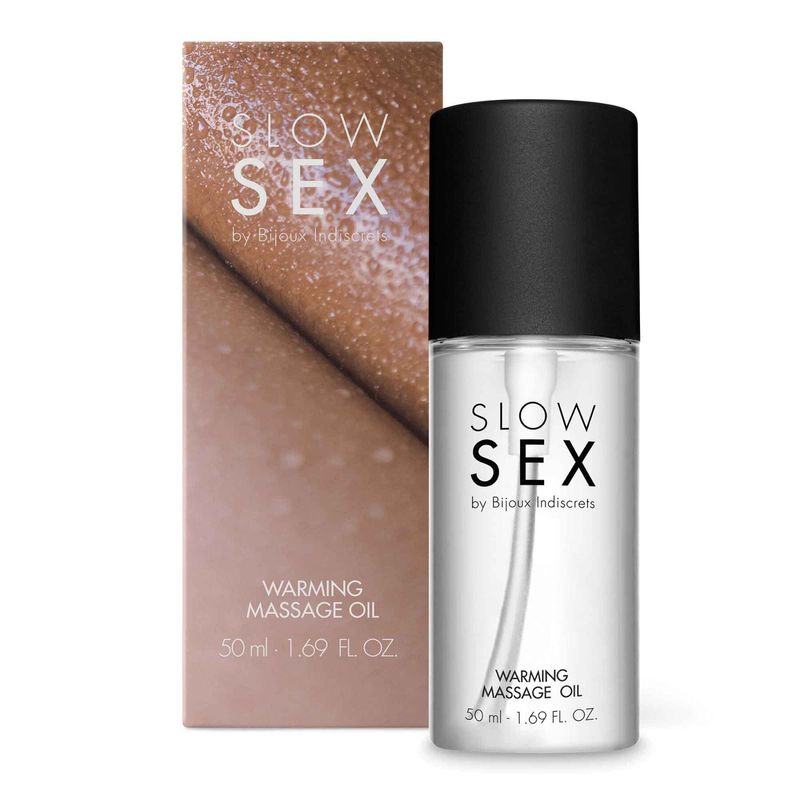 Розігрівальна їстівна масажна олія Bijoux Indiscrets Slow Sex Warming massage oil жива фотографія