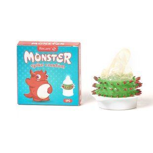 Насадка на член Recare Red Monster Spike Condom (презерватив с рядами шипов) реальная фотография