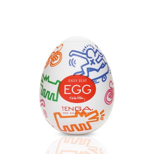 Мастурбатор-яйце Tenga Keith Haring Egg Street жива фотографія