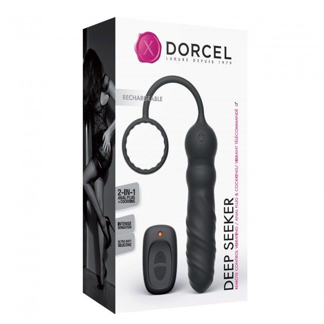 Анальный вибратор Dorcel Deep Seeker с эрекционным кольцом и пультом ДУ реальная фотография