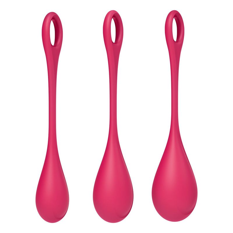 Набор йони бусин Satisfyer Yoni Power 1 Red, диаметр 2-2,5-3см, вес 22-46-74гр реальная фотография