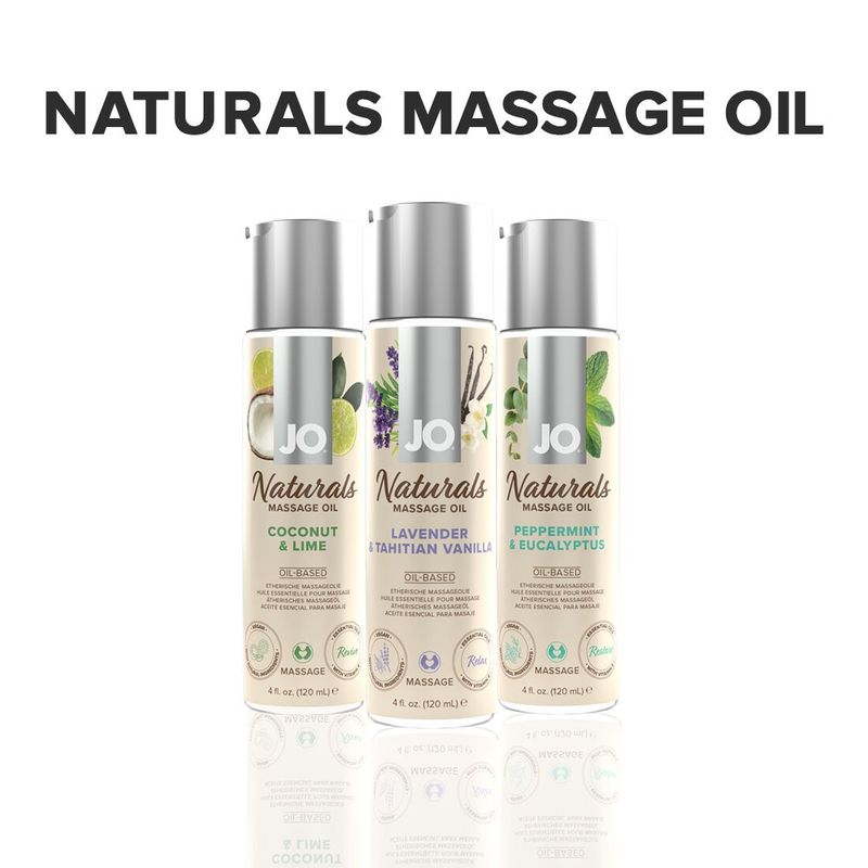 Массажное масло System JO – Naturals Massage Oil – Lavender & Vanilla с натуральными эфирными маслам реальная фотография