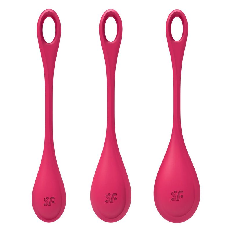 Набор йони бусин Satisfyer Yoni Power 1 Red, диаметр 2-2,5-3см, вес 22-46-74гр реальная фотография