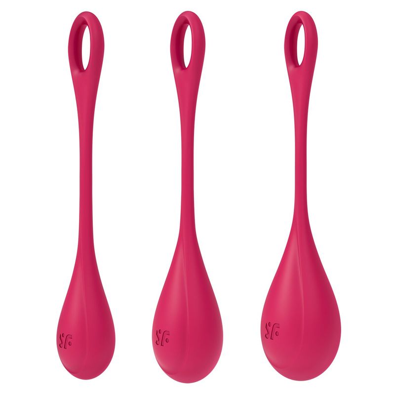 Набор йони бусин Satisfyer Yoni Power 1 Red, диаметр 2-2,5-3см, вес 22-46-74гр реальная фотография