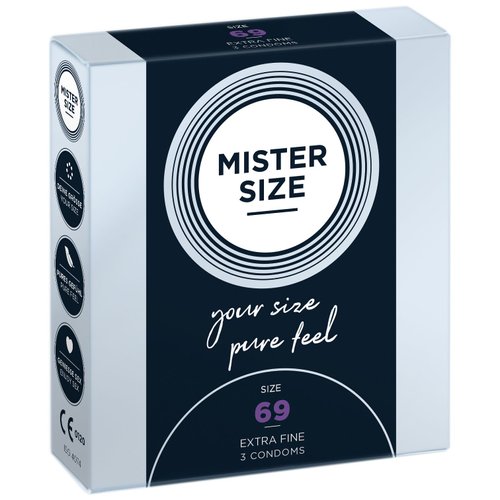 Презервативи Mister Size - pure feel - 69 (3 condoms), товщина 0,05 мм жива фотографія