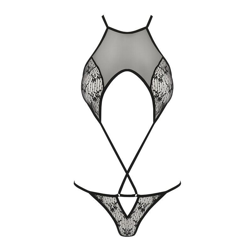 Ажурний боді Passion AZALIA BODY S/M, black жива фотографія