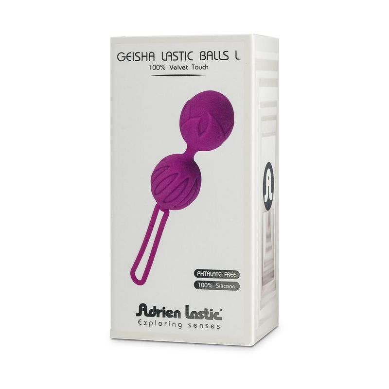 Вагинальные шарики Adrien Lastic Geisha Lastic Balls BIG Violet (L), диаметр 4см, вес 90гр реальная фотография
