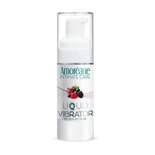 Лубрикант з ефектом вібрації Amoreane Med Liquid Vibrator Berries (30 мл) жива фотографія