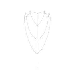 Ланцюжок для спини Bijoux Indiscrets Magnifique Back and Cleavage Chain - Silver, прикраса для тіла жива фотографія