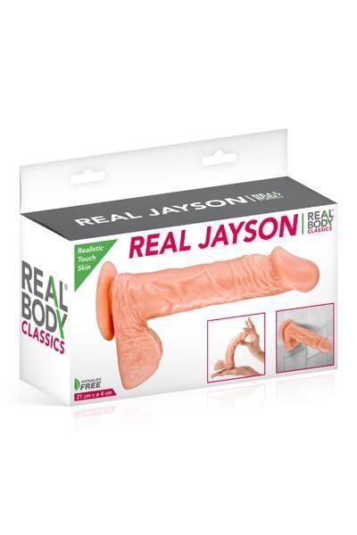 Фалоімітатор Real Body — Real Jayson Flesh, TPE, діаметр 4 см жива фотографія