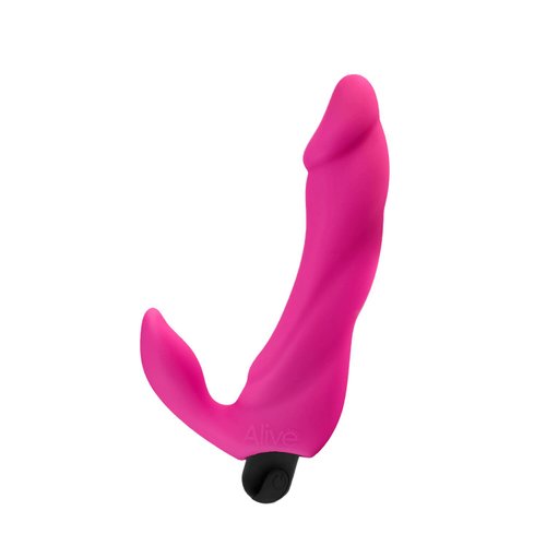 Вибратор вагинально-клиторальный Alive Bifun Pro, Pink, перезаряжаемый реальная фотография