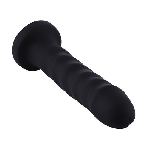 Силіконовий фалоімітатор для секс-машин Hismith 7.1″ Anal Dildo Black, система KlicLok жива фотографія