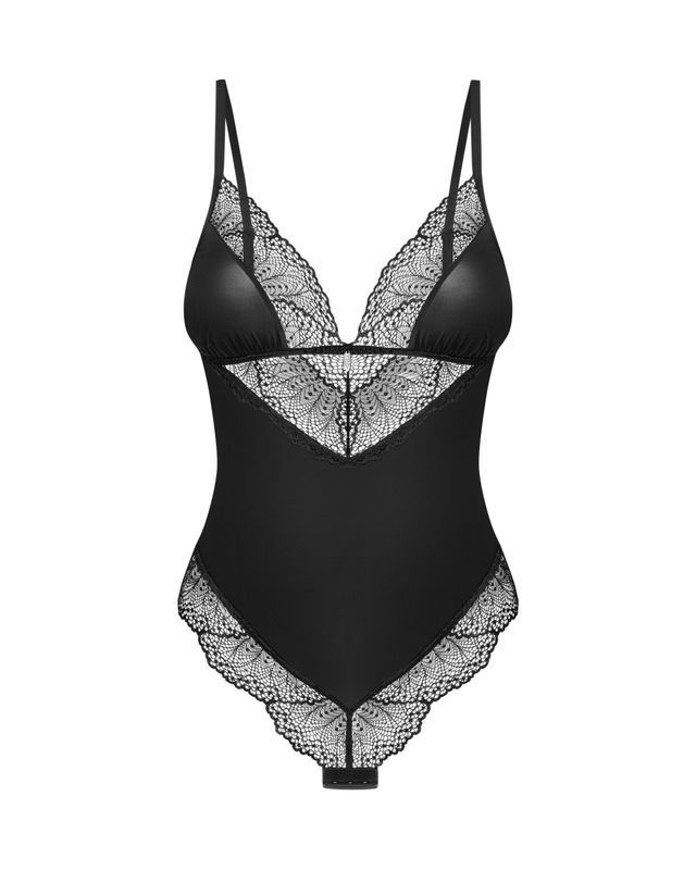 Тедди Obsessive Lobellis teddy, M/L, черное, лиф с мягкой чашкой, открытая спина, низ-стринги реальная фотография