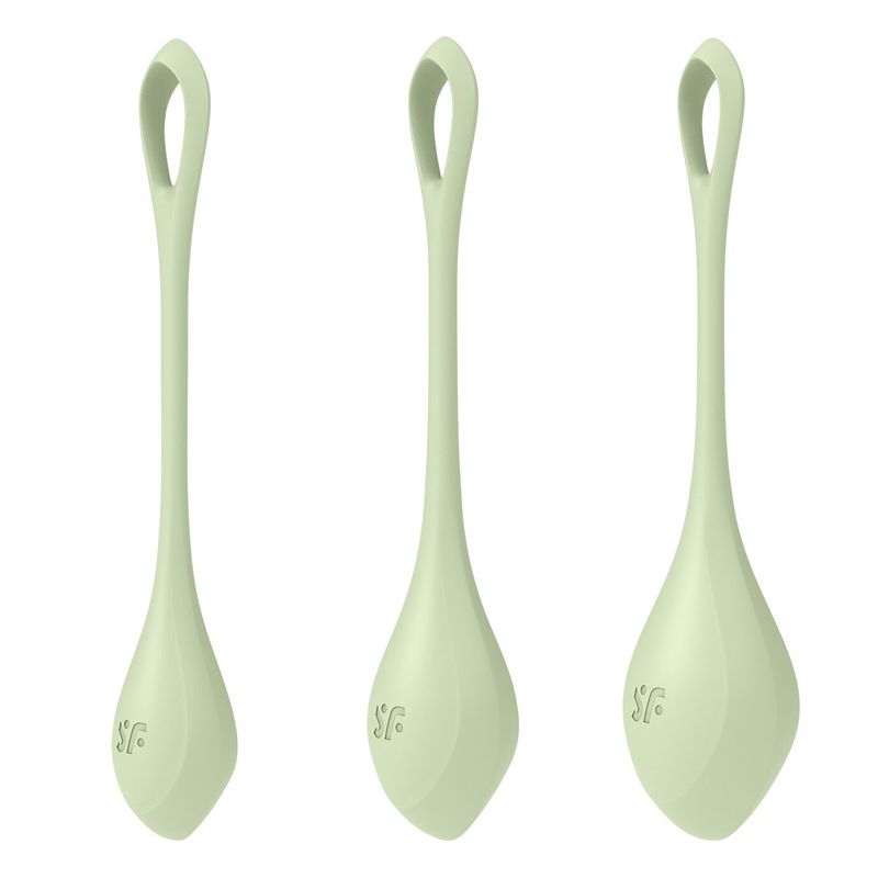 Набор йони бусин Satisfyer Yoni Power 2 Light Green, диаметр 2-2,5-3см, вес 22-44-73гр реальная фотография