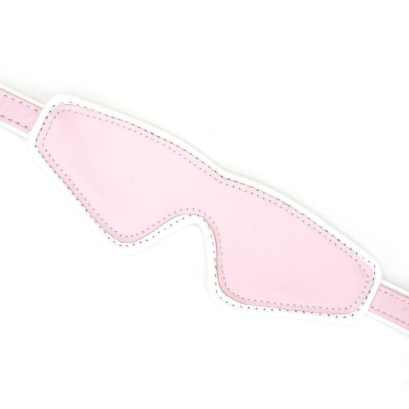 Шкіряна маска на очі Liebe Seele White & Pink Fairy Goat Leather Blindfold жива фотографія