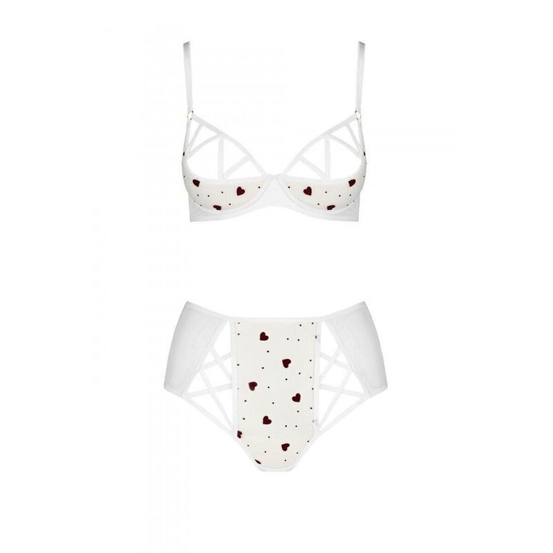 Эротический комплект с рисунком Passion LOVELIA BIKINI L/XL, white реальная фотография