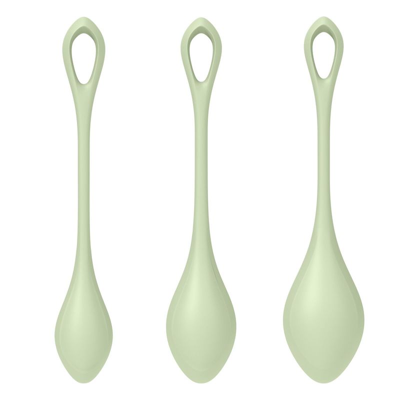 Набір йоні намистин Satisfyer Yoni Power 2 Light Green, диаметр 2-2,5-3см, вес 22-44-73гр жива фотографія