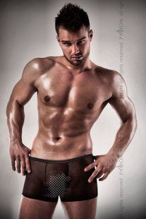 Прозорі чоловічі шортики Passion 025 SHORT black L/XL жива фотографія