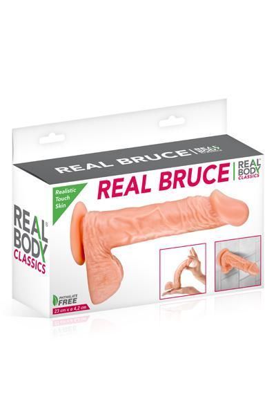 Фалоімітатор Real Body — Real Bruce Flesh, TPE, діаметр 4,2 см жива фотографія