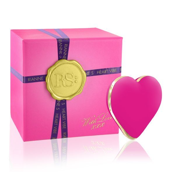 Вібратор-сердечко Rianne S: Heart Vibe Rose, 10 режимів, медичний силікон, подарункове паковання жива фотографія