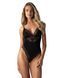 Тедди Obsessive Lobellis teddy, XL/2XL, черное, лиф с мягкой чашкой, открытая спина, низ-стринги