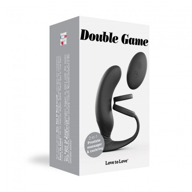 Вибромассажер простаты Love To Love Double Game с двойным эрекционным кольцом и пультом ДУ реальная фотография