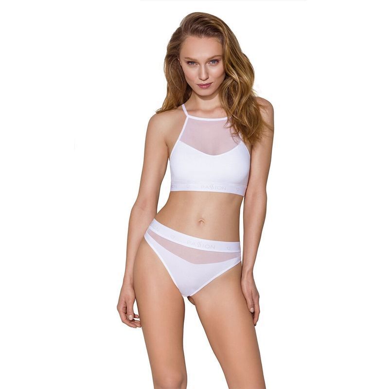 Трусики з прозорою вставкою Passion PS006 PANTIES M, white жива фотографія