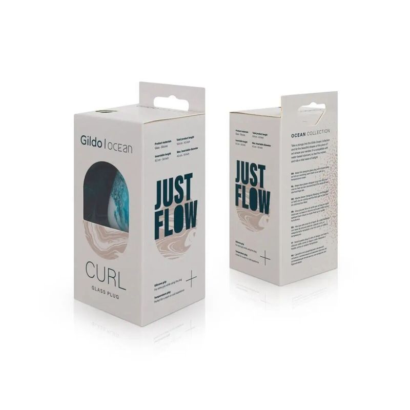 Стеклянная анальная пробка Gildo Ocean Curl, макс. диаметр 4 см
