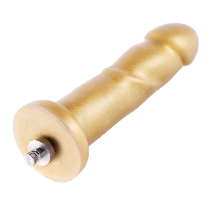 Золотой фаллоимитатор Hismith 6.8″ Golden Silicone Dildo, система KlicLok реальная фотография