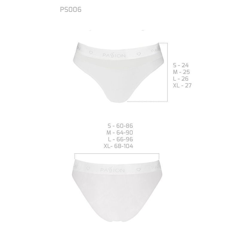 Трусики з прозорою вставкою Passion PS006 PANTIES M, white жива фотографія