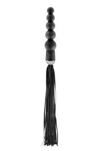 Флоггер с ручкой - анальными бусами Fetish Tentation Whip with Rosary Handle