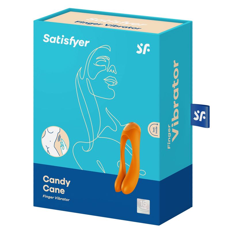 Вибратор на палец Satisfyer Candy Cane Orange реальная фотография