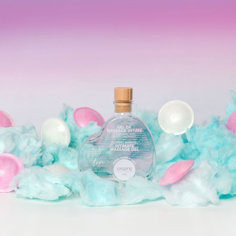 Массажное масло EXSENS With Love Cotton Candy 50мл разогревающее, без сахара, съедобное