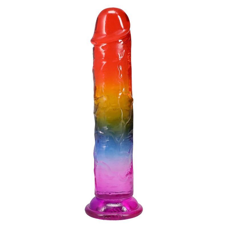 Фалоімітатор Doc Johnson Crystal Jellies - 8.5 Inch Сlassic Dong - Rainbow жива фотографія