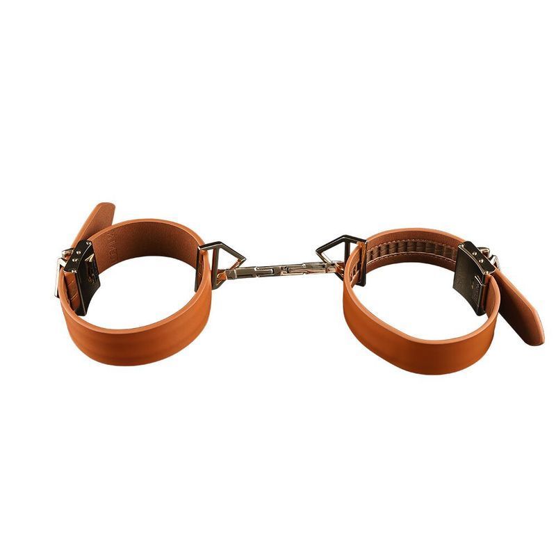 Фиксаторы для рук и ног LOCKINK Wristcuffs/Anklecuffs, коричневые, натуральная кожа реальная фотография