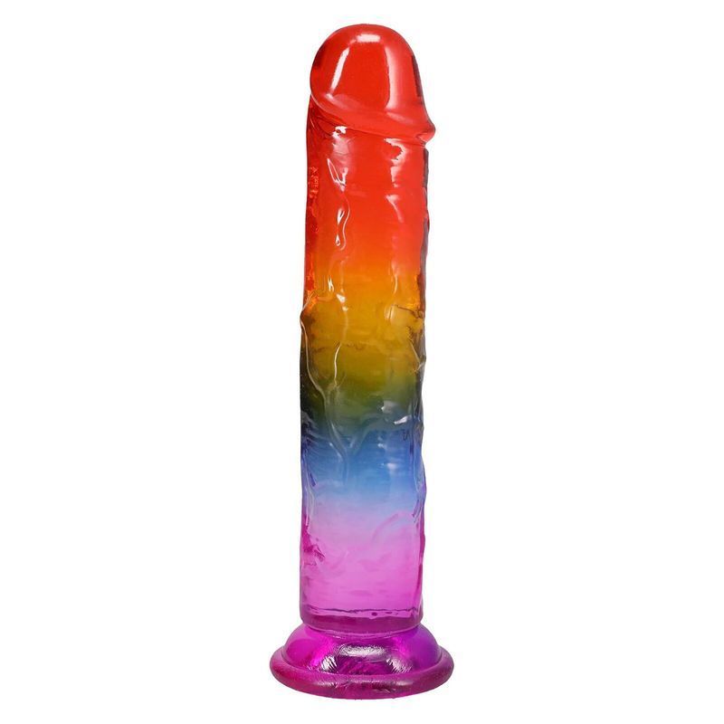 Фалоімітатор Doc Johnson Crystal Jellies - 8.5 Inch Сlassic Dong - Rainbow жива фотографія