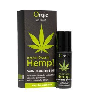 Збуджувальний гель для пар Orgie Hemp! Intense Orgasm, 15 мл, тепло-холод, ефект сильної вібрації жива фотографія