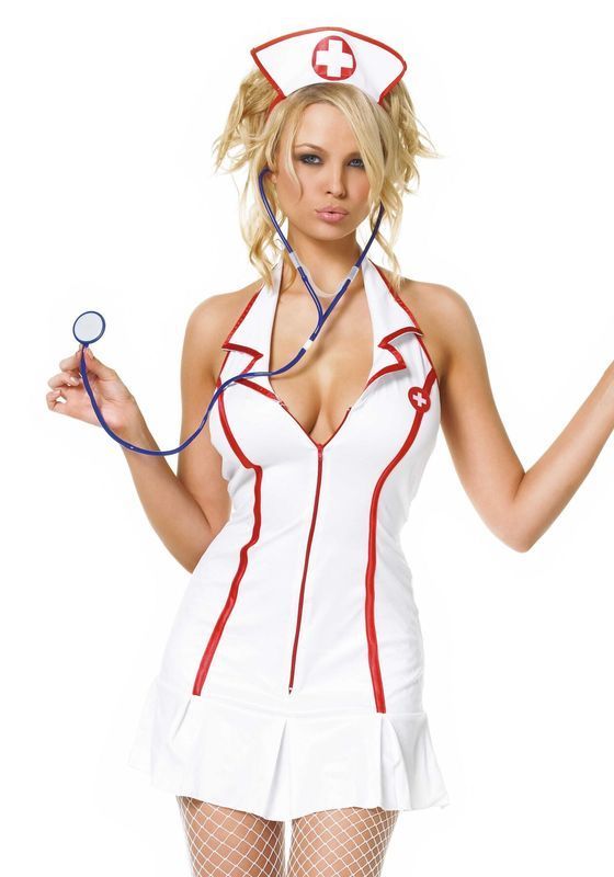 Эротический костюм медсестры Leg Avenue Head Nurse S/M, платье, аксессуар на голову, стетоскоп реальная фотография