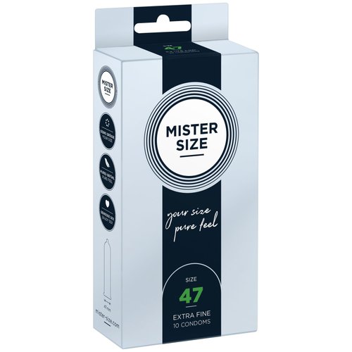 Презервативи Mister Size - pure feel - 47 (10 condoms), товщина 0,05 мм жива фотографія