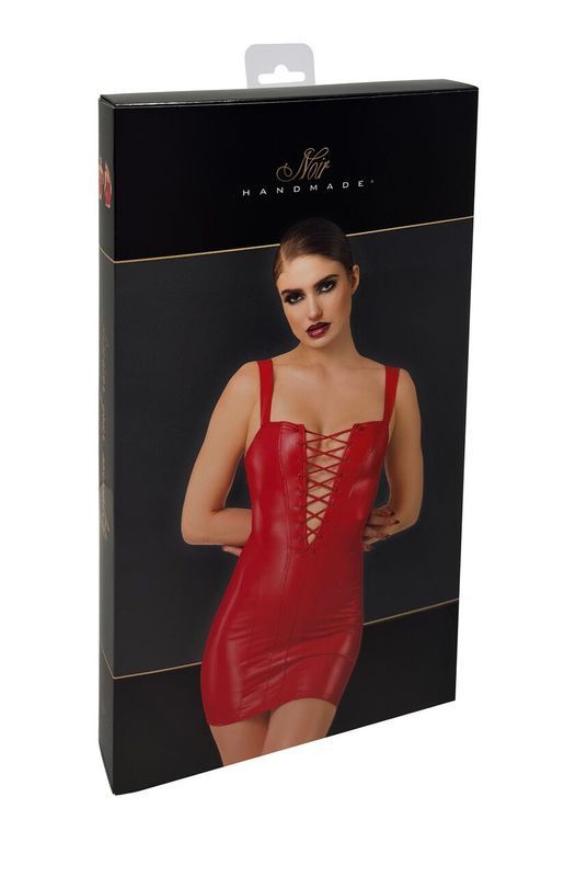 Платье Noir Handmade F364 Bombshell Lace-Up Mini Dress Red M реальная фотография